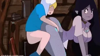 Finn fucking a very stacked Marcelline - Hentai GIF