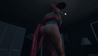 Una chica sexy del barrio conoce al monstruo tentáculo n.º 1. - GIF Hentai