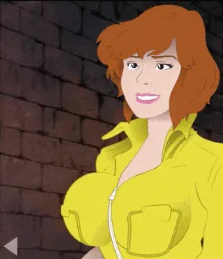 I wanna see them tits April O'Neil - Hentai GIF