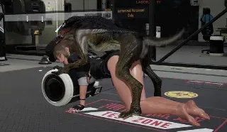 Маленькая шлюшка с большими сиськами трахается сзади с маленьким монстром - Хентай GIF