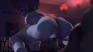 مينا أشيدو تنكر في عيد الهالوين وتركب قضيبًا - GIF هنتاي