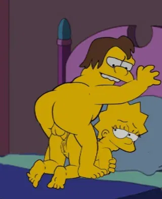 Nelson quan hệ tình dục qua đường hậu môn với Lisa Simpson - GIF Hentai