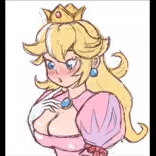 Princess Peach can't keep them titties contained - Hentai GIF