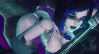 Robo Hot Chick follada por detrás por un monstruo con una polla enorme #2 - GIF Hentai