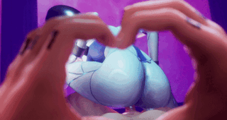 Robo Hot Chick скачет на большом члене вора - Хентай GIF