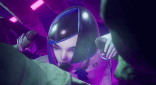 Robo Hot Chick chupa pollas de monstruos espaciales #3 - GIF Hentai