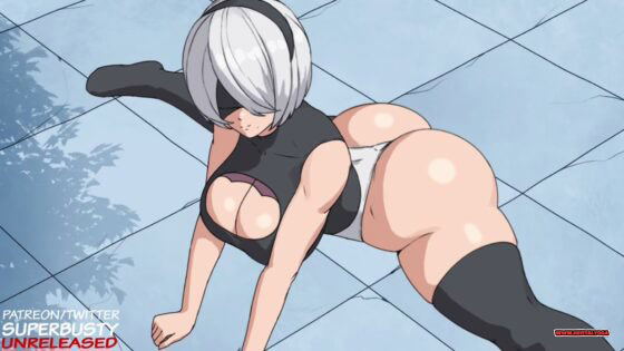 2B Rides Hard in Split Legged Reverse Cowgirl (Superbusty) - hentai porn - Hentai Video