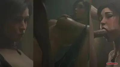 (4K) Лара Торн с разорванным топом: глубокий минет и секс стоя 💦🍒 (Visualoos) - hentai porn - Hentai Video