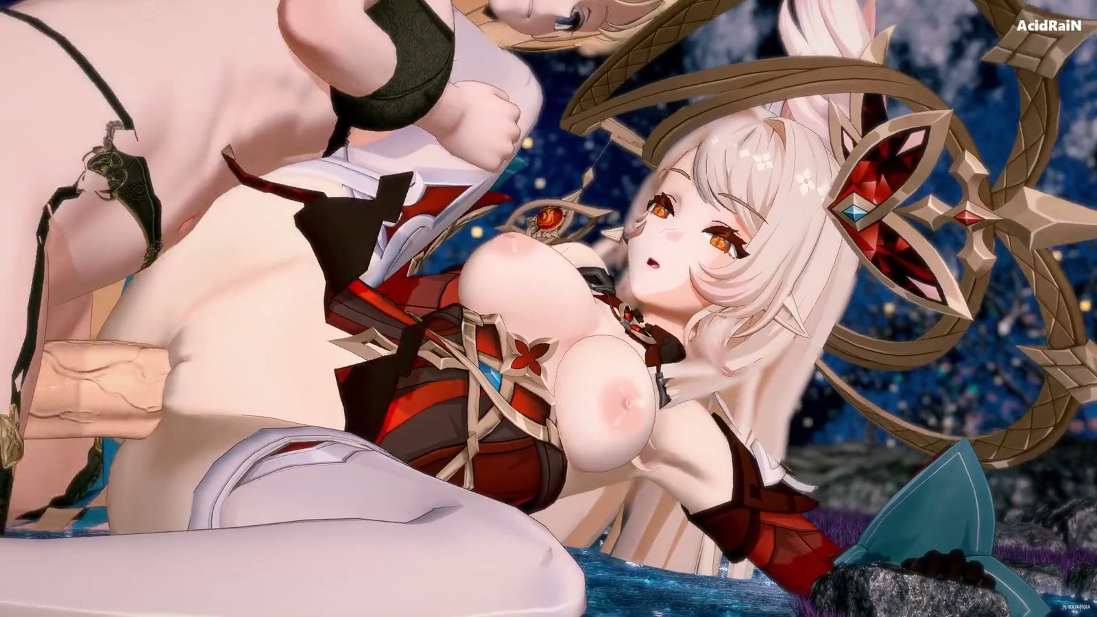 Alice và Futa Nicole vui đùa (Genshin Impact) - Video người lớn - hentai porno - Video Hentai