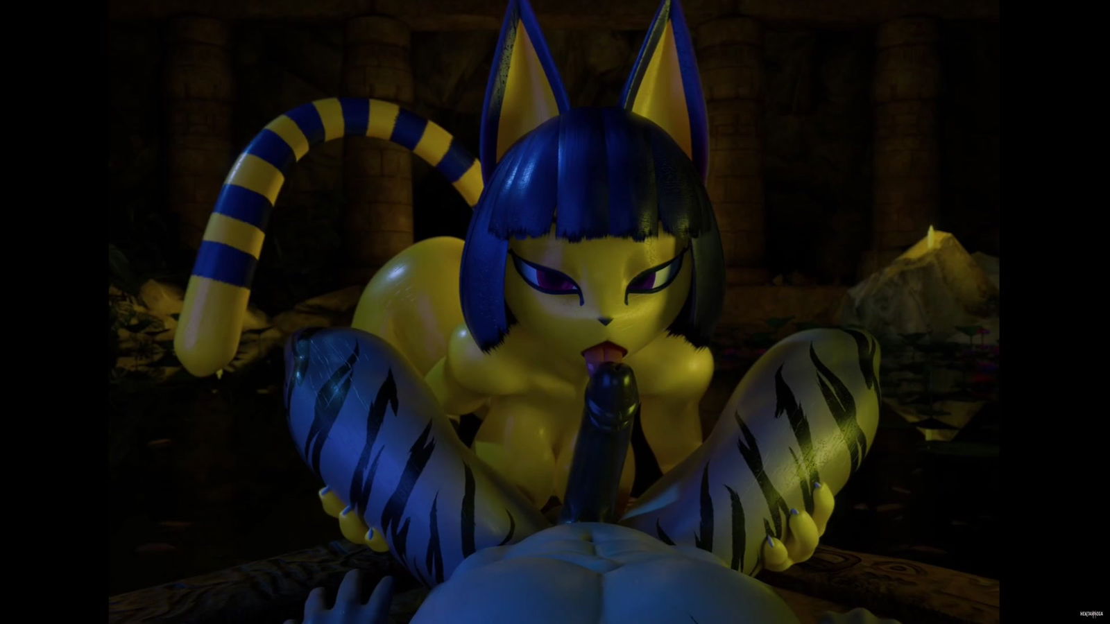 Ankha POV Blowjob (Added Sounds) - hentai porn - Hentai Video