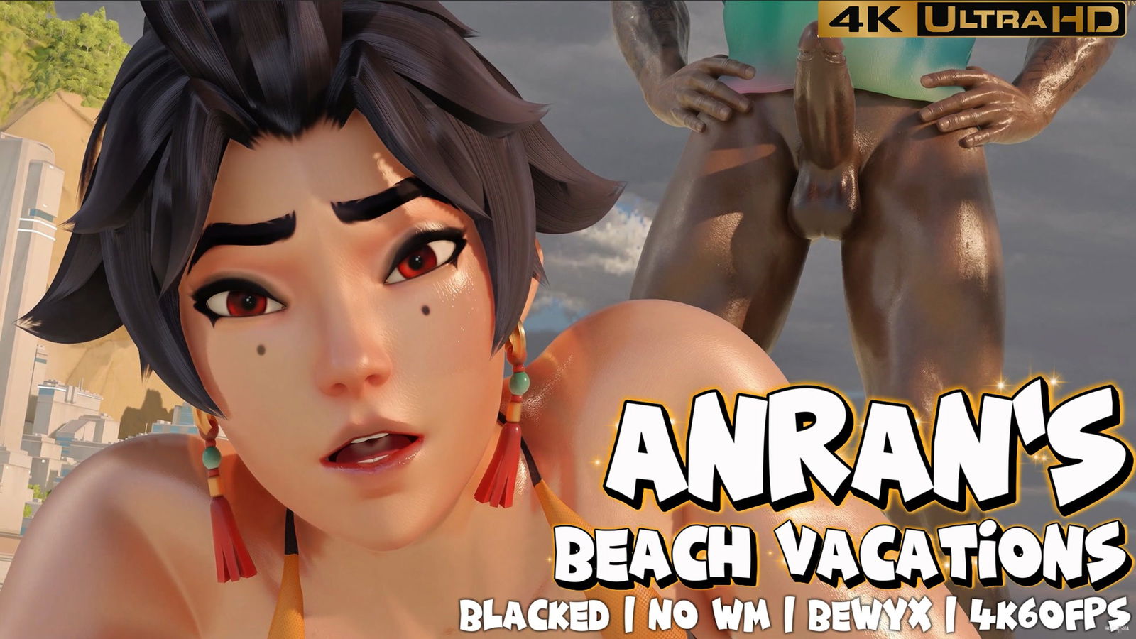 Kỳ nghỉ tại Bãi biển Anran (Phiên bản đen)(Không có WM)(Bewyx)(4K 60 khung hình/giây) - hentai porno - Video Hentai