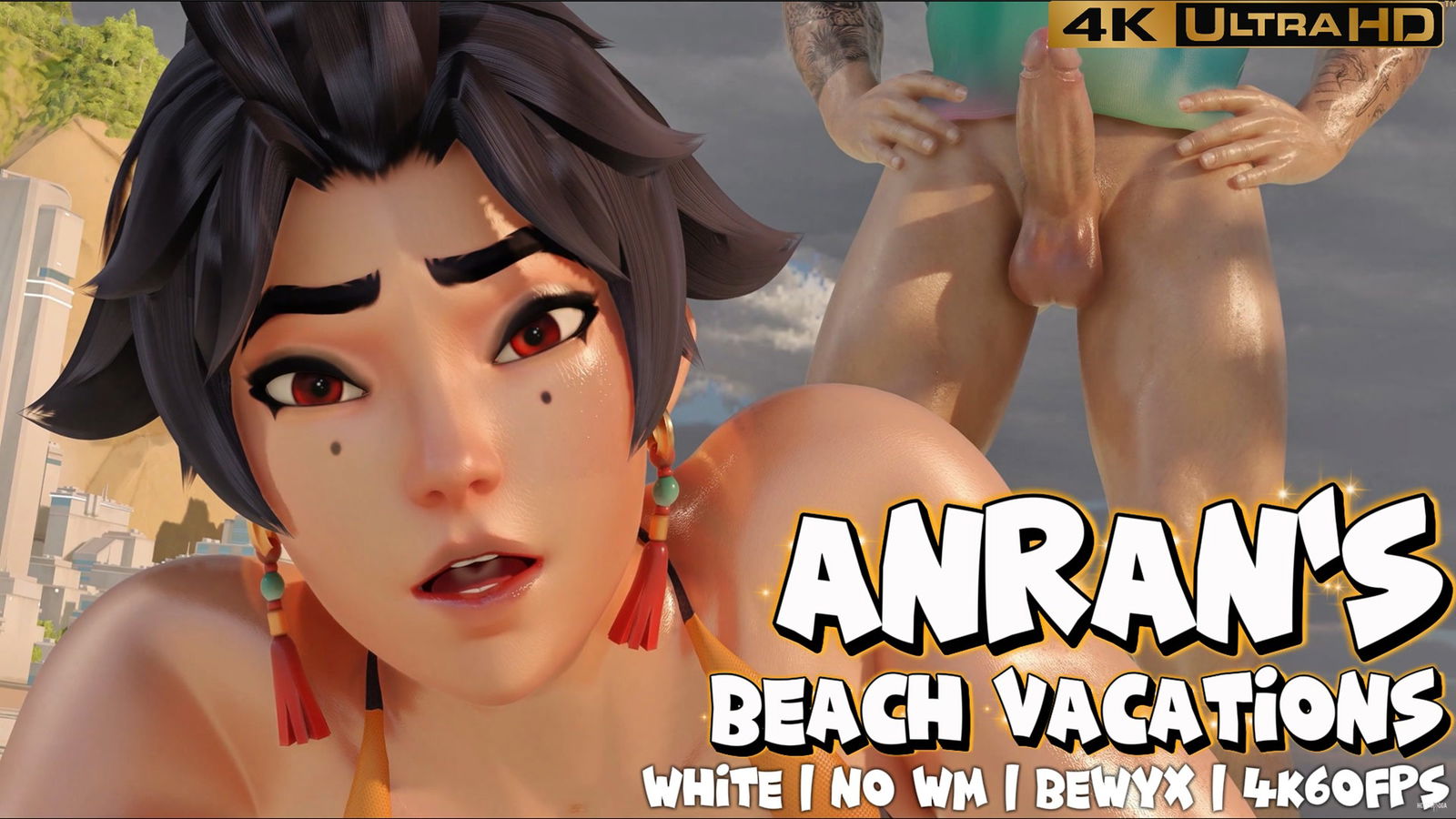 Kỳ nghỉ tại Bãi biển Anran (Phiên bản Trắng) (Không có WM) (Bewyx) (4K 60 FPS) - hentai porno - Video Hentai