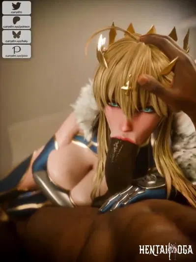 Artoria chupando una polla negra en primera persona - hentai porno - Video Hentai