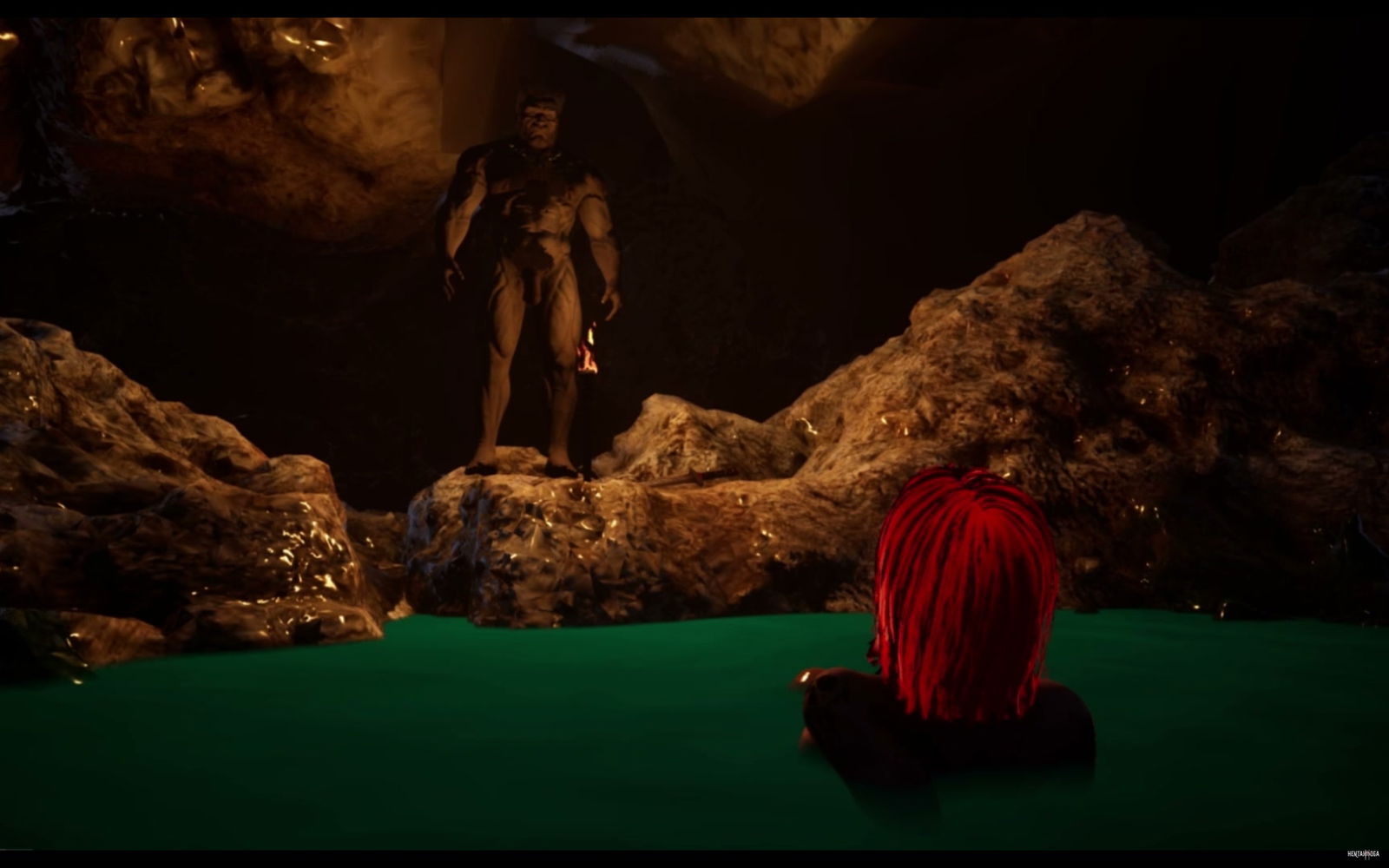 Tình dục Baberian - bên hồ hang động - hentai porno - Video Hentai