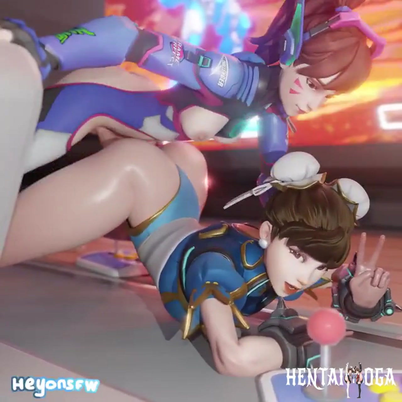 Chun-li Juno beaten by Futa D.va - hentai porn - Hentai Video