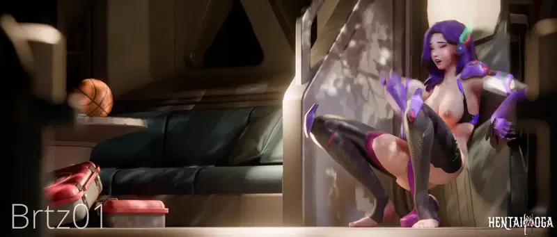 D.mon riding a huge dildo