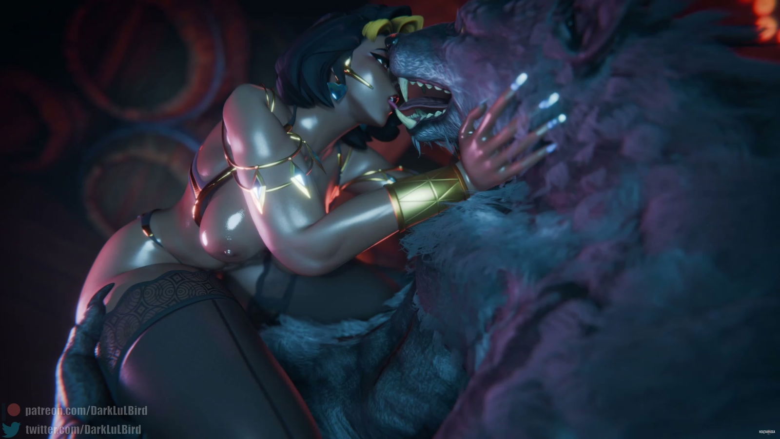 Domina x Werewolf (Overwatch) - هنتاي بورن - فيديو هنتاي