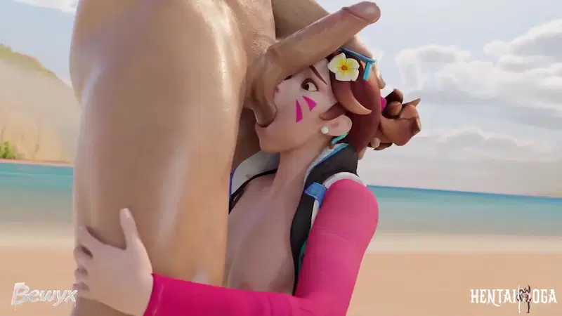 D.va sucking balls on the beach