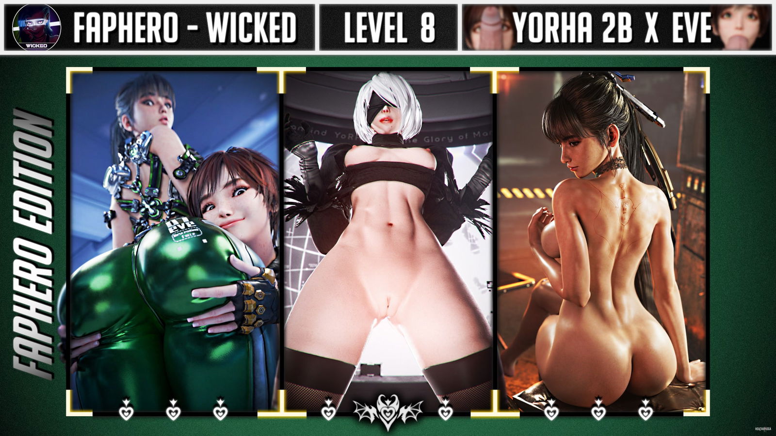 FAPHERO - WICKED - Cấp độ 8 - Yorha 2B x Eve |FH| - hentai porno - Video Hentai