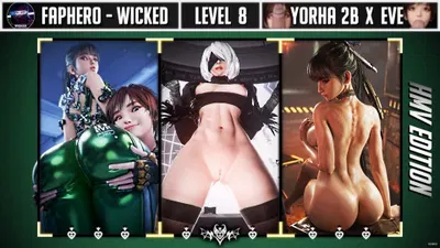 FAPHERO — WICKED — Уровень 8 — Yorha 2B x Eve |HMV| - hentai porn - Hentai Video