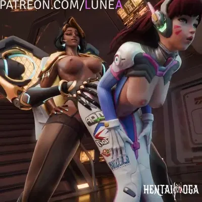 Futa Domina sedang berhubungan seks dengan D.va dari belakang - hentai porno - Video Hentai