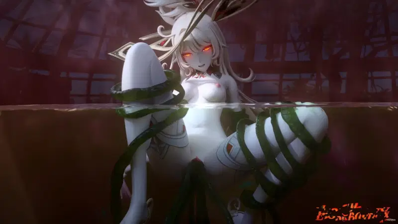 Genshin Alice got stuck inside a pitcher plant