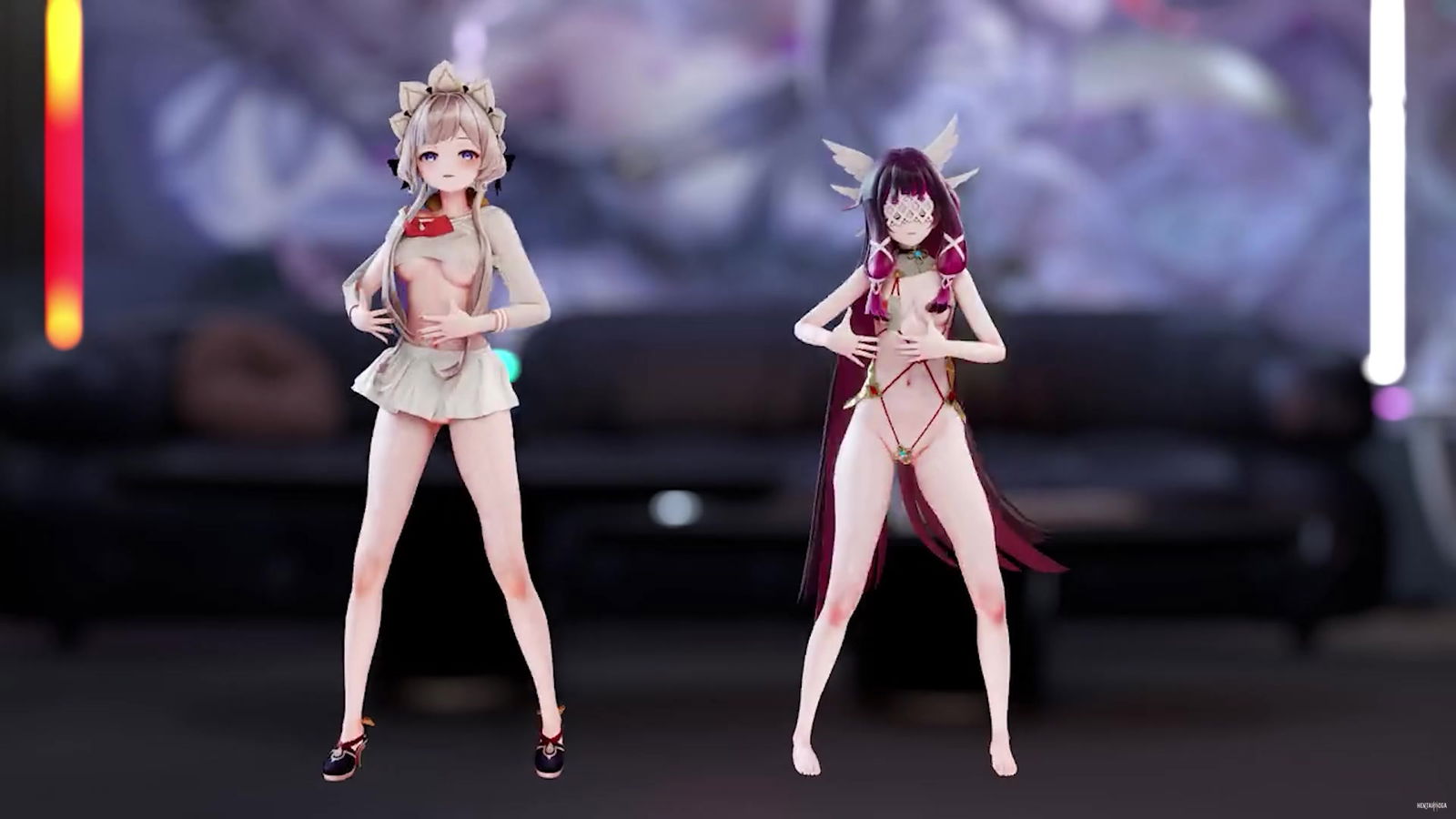 【Genshin MMD】Columbina e Sandrone - porn hentai - Vídeo Hentai