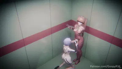 (GoopyR34) Необычная сцена в лифте. - hentai porno - Video Hentai