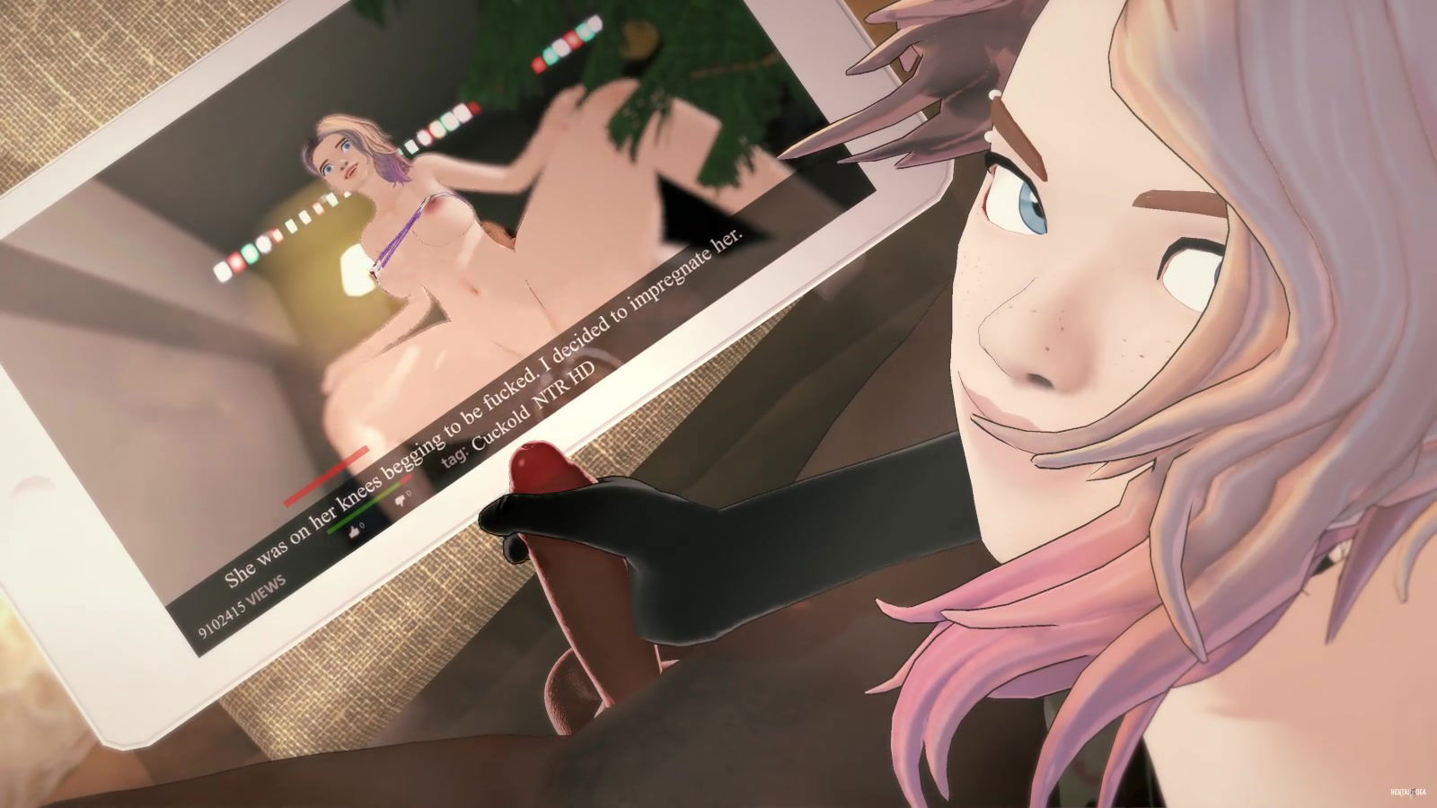 Gwen Jerks off Miles - hentai porn - Hentai Video