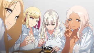 Gyaru Harem Invasion 1 - Un hombre de negocios es violado por un grupo de zorras tetonas en un gangbang inverso hentai. - hentai porno - Video Hentai