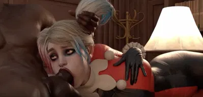 Харли Квинн Глубоко Заглатывает Чёрный Хер - hentai porno - Video Hentai