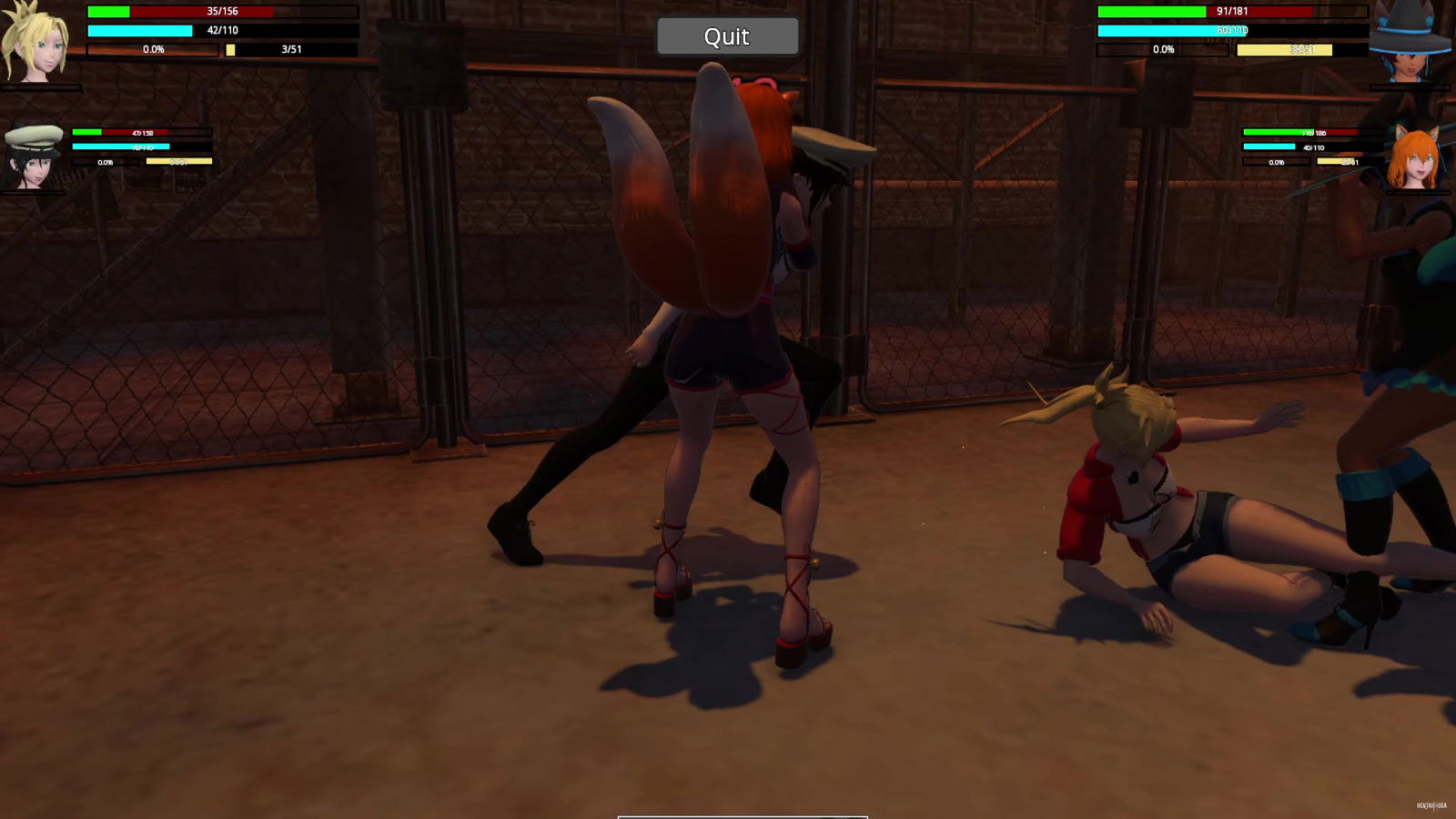 HRSL: Mordred and Kasumi vs Izuna and Kyoko Street - hentai porn - Hentai Video