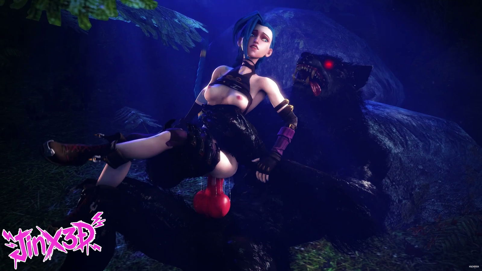 Jinx X Hombre lobo - hentai porno - Video Hentai