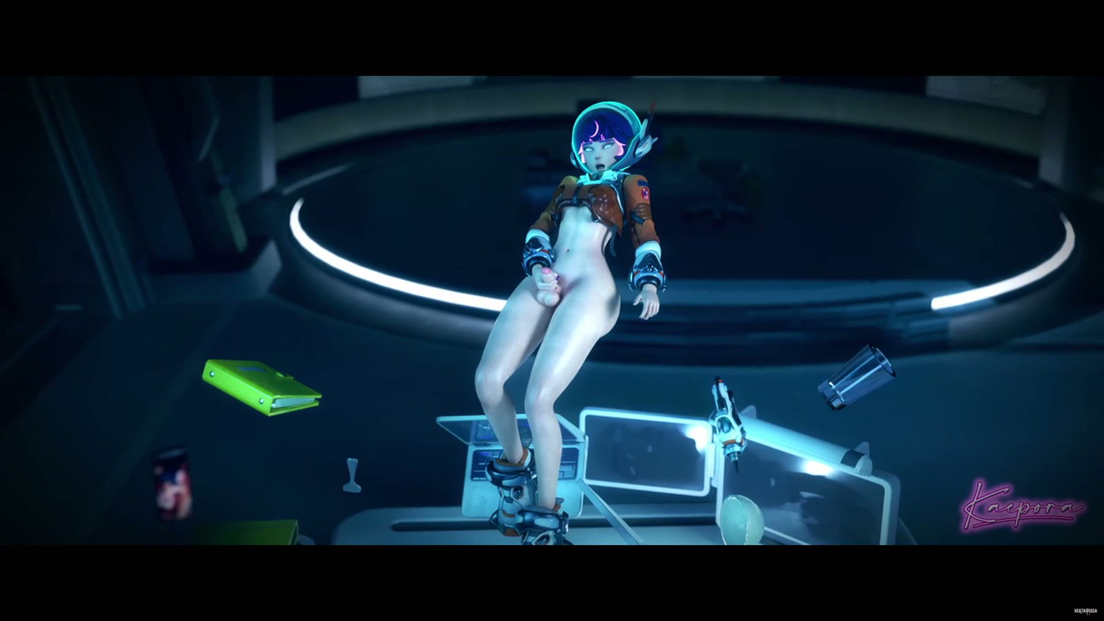 Juno se masturba em gravidade zero - porn hentai - V&iacute;deo Hentai