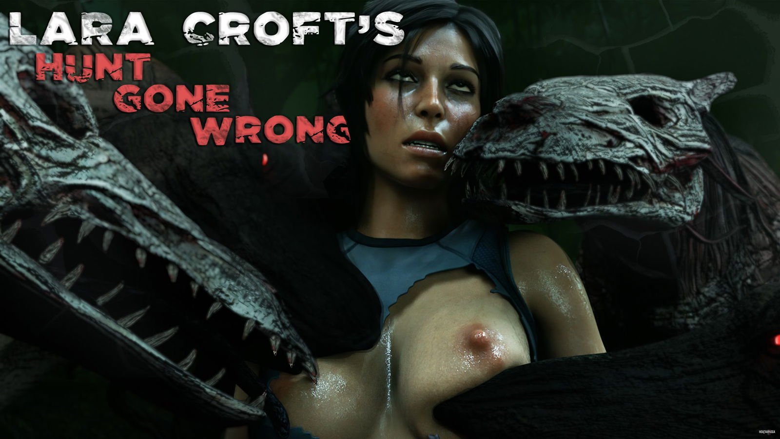Lara Croft được nu&ocirc;i dưỡng bởi những con ch&oacute; săn (Trailer ch&iacute;nh thức) - hentai porno - Video Hentai