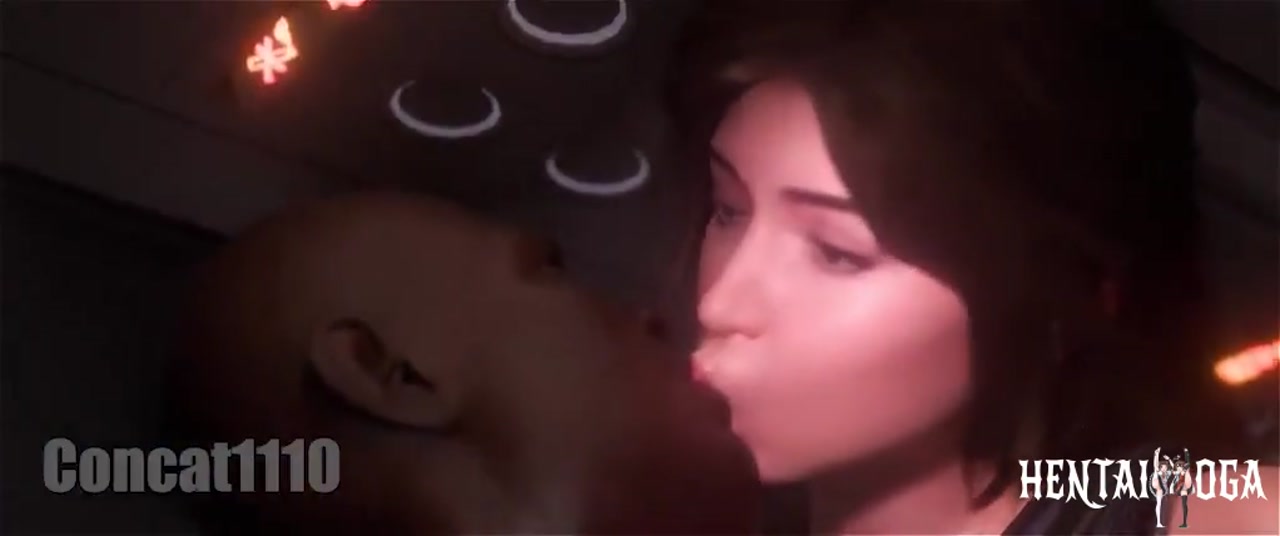 Lara Croft cabalgando con fuerza en el avión.