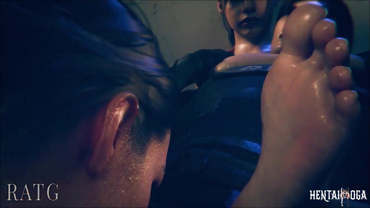 Leon caught by Claire and Jill