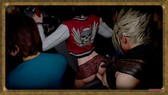 Licentious shameless Yuffie seduced Cloud into public sex on a crowded bus - hentai porn - Hentai Video