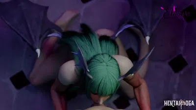 Lili giving a blowjob as Morrigan - hentai porn - Hentai Video