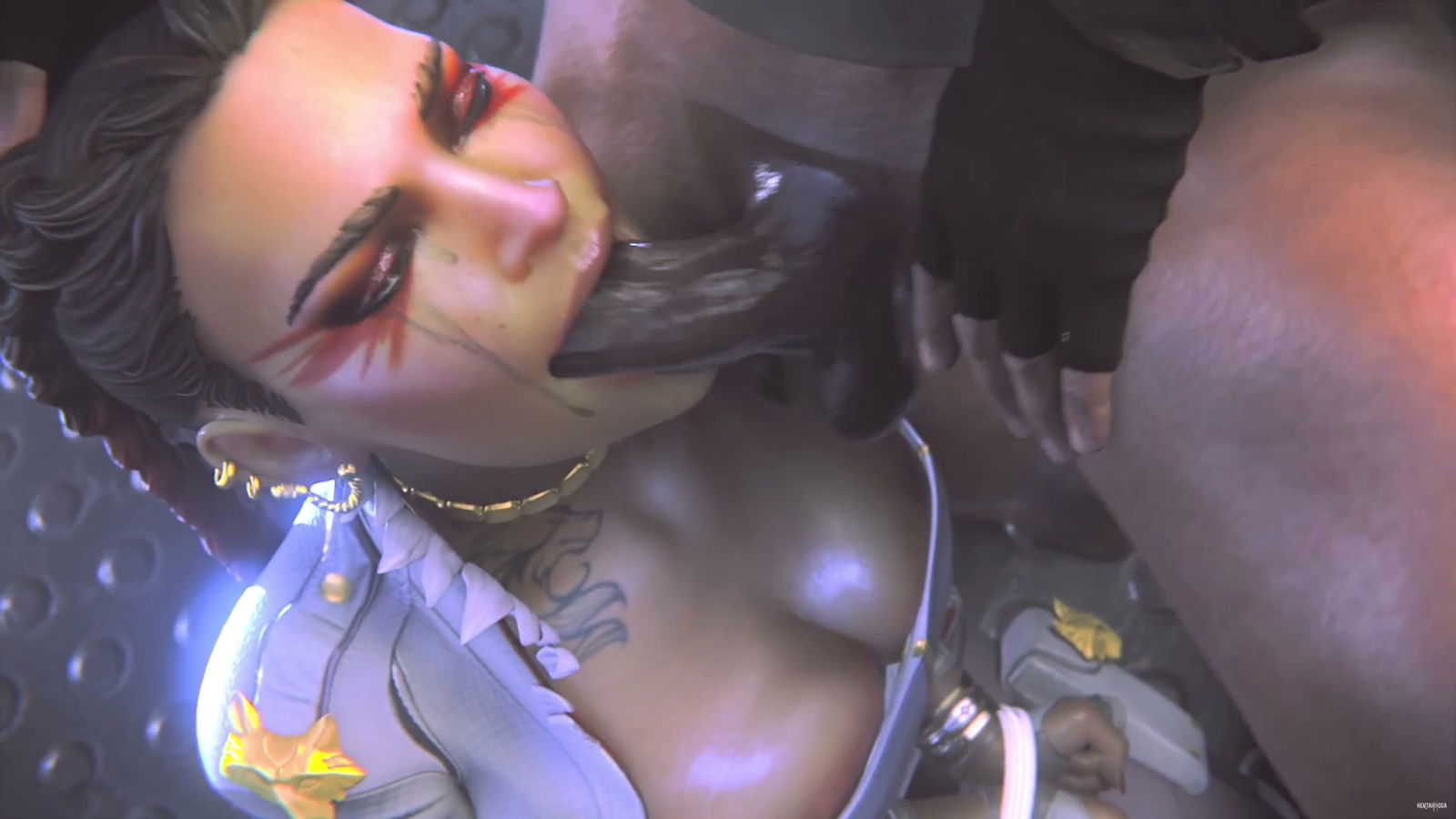 A Loba le encanta la garganta profunda con una gran polla negra. - hentai porno - Video Hentai