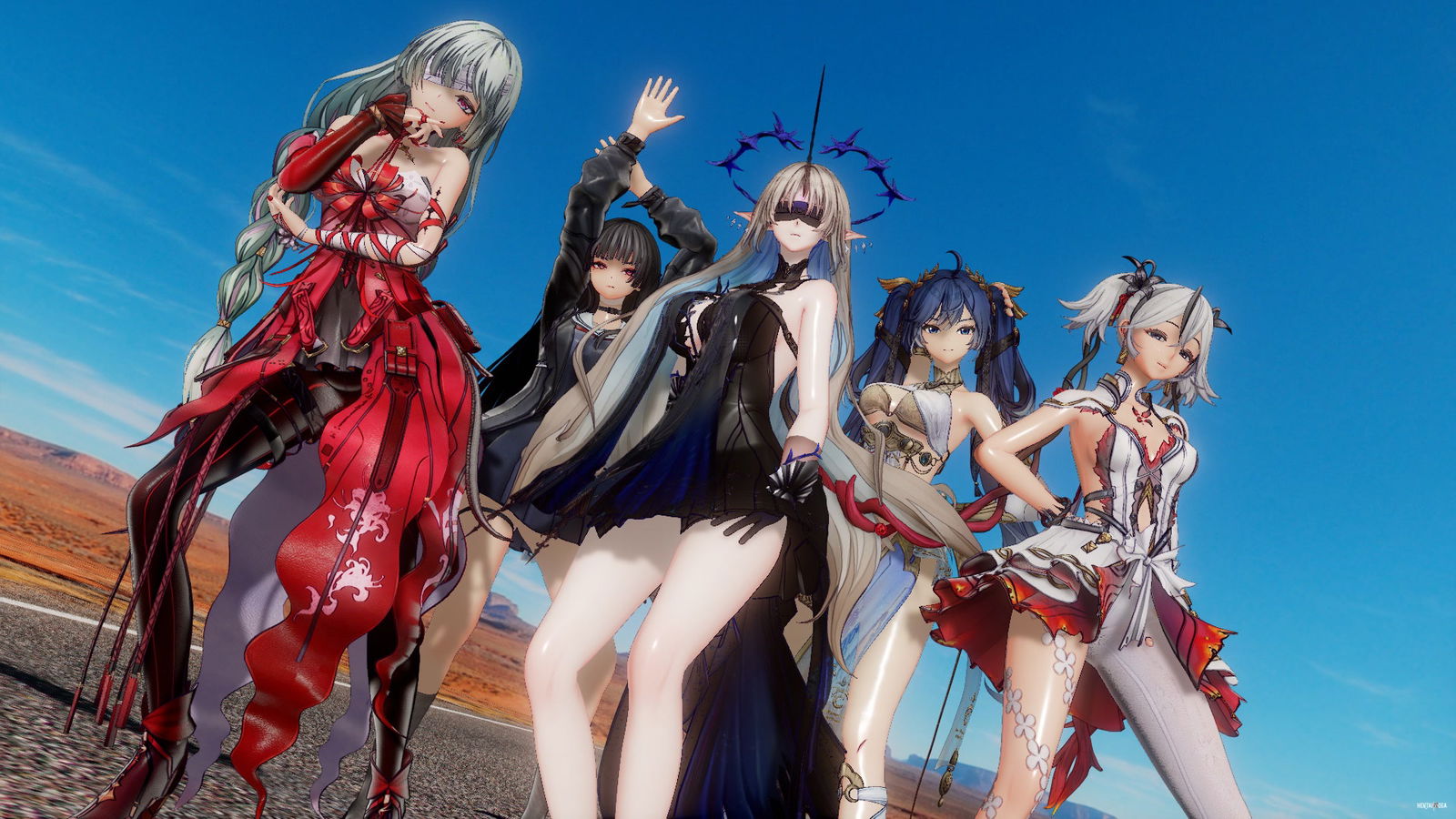 【MMDWuwa】Leviathan&amp;Phrolova&amp;Chisa&amp;Iuno&amp;Tsubaki Kiss me "Aishiteru" - porn hentai - V&iacute;deo Hentai