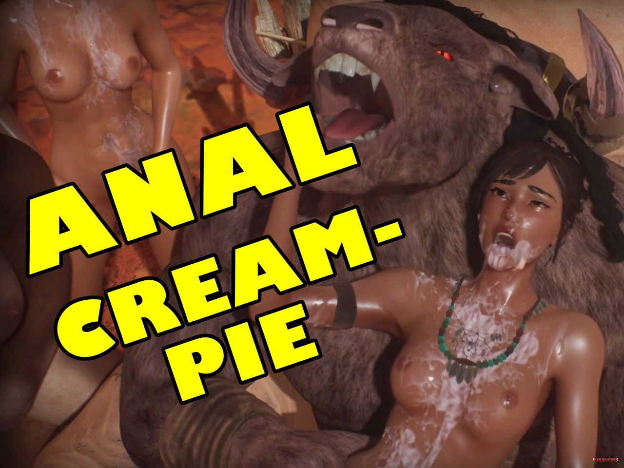 MonsterCock ANAL CREAMPIE on cum-covered girl - hentai porn - Hentai Video