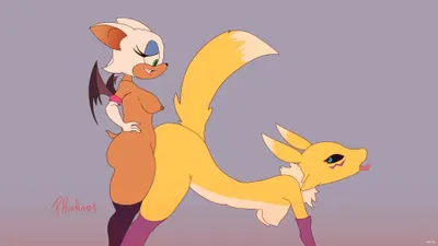 فونكم - حلقة روج الوطواط فوتا x رينامون (سونيك x ديجمون) - hentai porn - Hentai Video