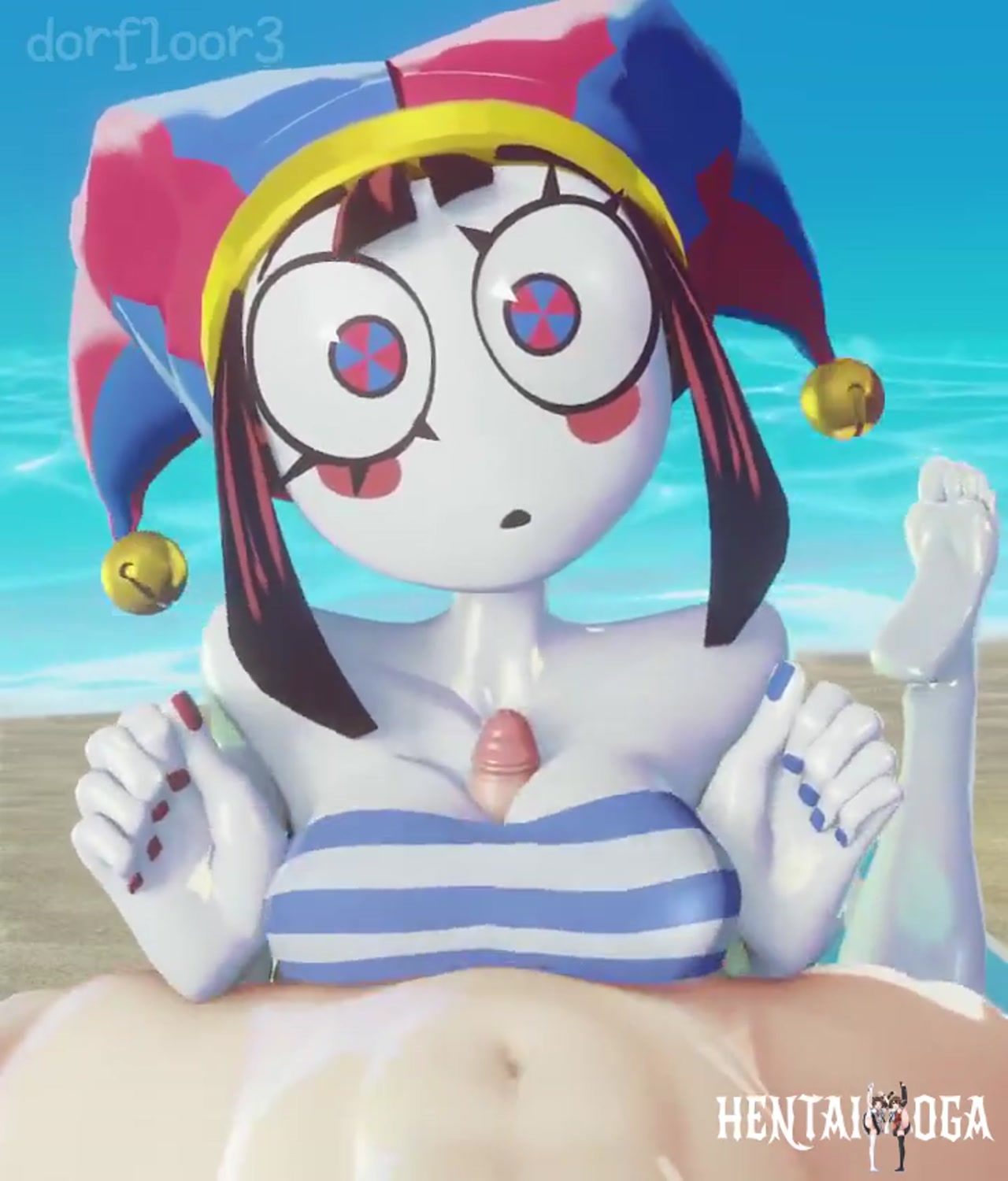 Pomni paizuri on the beach - hentai porn - Hentai Video