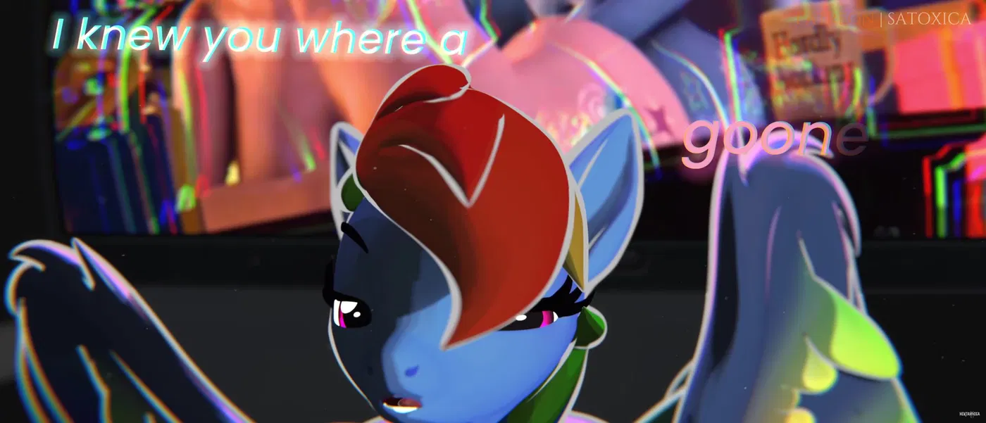 Rainbow Dash catches you gooning (Satoxica)