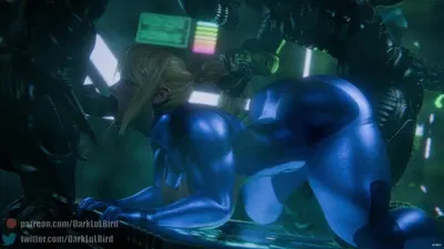 Самус Аран x Ксеноморфы (Metroid) - porn hentai - Vídeo Hentai