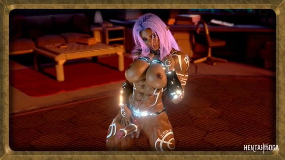 Strong futa elf shows off her pumped up body and shakes big tits in dance - hentai porn - Hentai Video