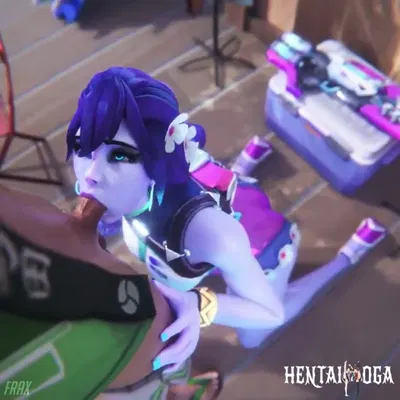Summer Widowmaker practicando una felación - hentai porno - Video Hentai