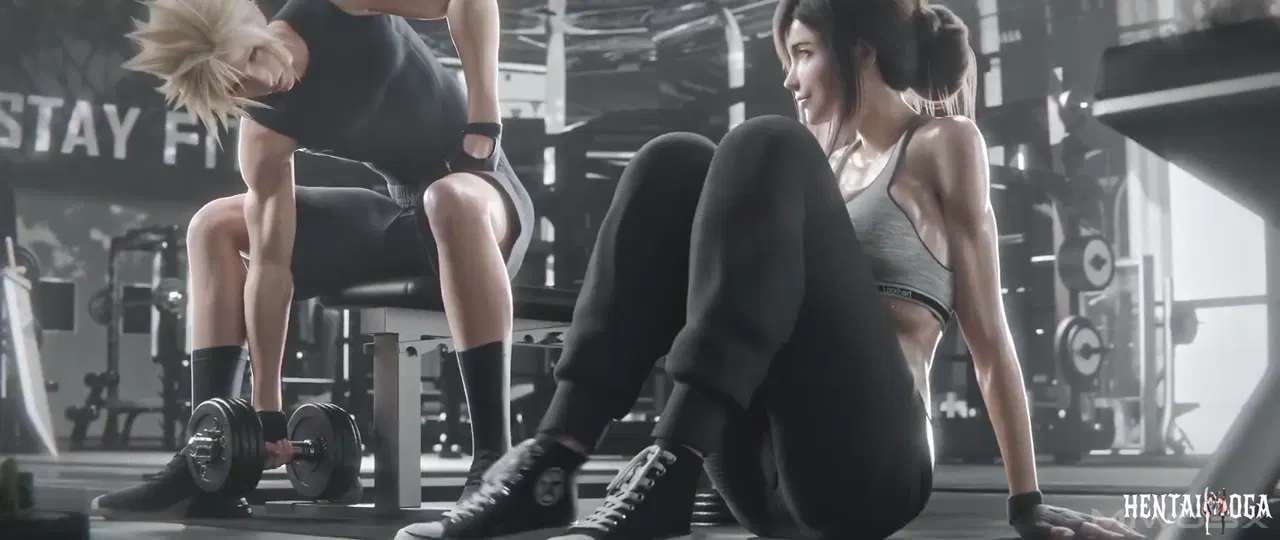 Tifa Lockhart got sweaty from working out