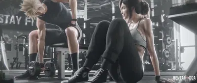 Tifa Lockhart got sweaty from working out
